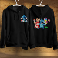 Stitch Hoodie Streetwear Fashion Black Hooded Pullover Personality Sweatshirt