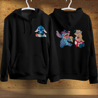 Stitch Hoodie Streetwear Fashion Black Hooded Pullover Personality Sweatshirt