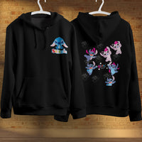 Stitch Hoodie Streetwear Fashion Black Hooded Pullover Personality Sweatshirt