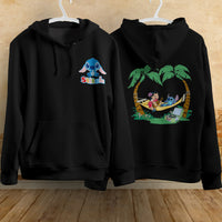 Stitch Hoodie Streetwear Fashion Black Hooded Pullover Personality Sweatshirt