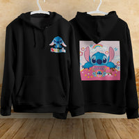 Stitch Hoodie Streetwear Fashion Black Hooded Pullover Personality Sweatshirt