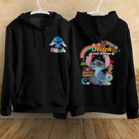 Stitch Hoodie Streetwear Fashion Black Hooded Pullover Personality Sweatshirt