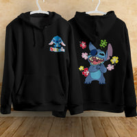 Stitch Hoodie Streetwear Fashion Black Hooded Pullover Personality Sweatshirt