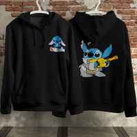 Stitch Hoodie Streetwear Fashion Black Hooded Pullover Personality Sweatshirt