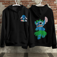 Stitch Hoodie Streetwear Fashion Black Hooded Pullover Personality Sweatshirt