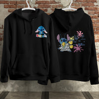 Stitch Hoodie Streetwear Fashion Black Hooded Pullover Personality Sweatshirt