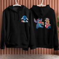 Stitch Hoodie Streetwear Fashion Black Hooded Pullover Personality Sweatshirt