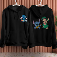 Stitch Hoodie Streetwear Fashion Black Hooded Pullover Personality Sweatshirt