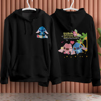 Stitch Hoodie Streetwear Fashion Black Hooded Pullover Personality Sweatshirt