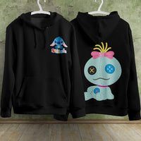 Stitch Hoodie Streetwear Fashion Black Hooded Pullover Personality Sweatshirt