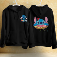 Stitch Hoodie Streetwear Fashion Black Hooded Pullover Personality Sweatshirt