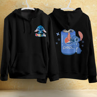 Stitch Hoodie Streetwear Fashion Black Hooded Pullover Personality Sweatshirt