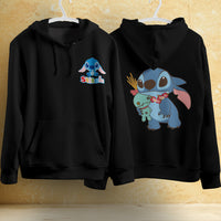 Stitch Hoodie Streetwear Fashion Black Hooded Pullover Personality Sweatshirt