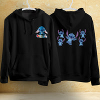 Stitch Hoodie Streetwear Fashion Black Hooded Pullover Personality Sweatshirt