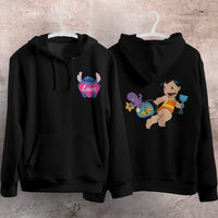 Stitch Hoodie Streetwear Fashion Black Hooded Pullover Personality Sweatshirt