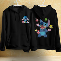 Stitch Hoodie Streetwear Fashion Black Hooded Pullover Personality Sweatshirt