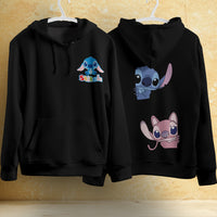 Stitch Hoodie Streetwear Fashion Black Hooded Pullover Personality Sweatshirt