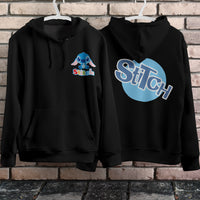 Stitch Hoodie Streetwear Fashion Black Hooded Pullover Personality Sweatshirt