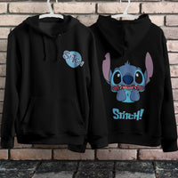 Stitch Hoodie Streetwear Fashion Black Hooded Pullover Personality Sweatshirt