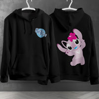 Stitch Hoodie Streetwear Fashion Black Hooded Pullover Personality Sweatshirt