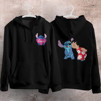 Stitch Hoodie Streetwear Fashion Black Hooded Pullover Personality Sweatshirt