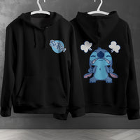 Stitch Hoodie Streetwear Fashion Black Hooded Pullover Personality Sweatshirt