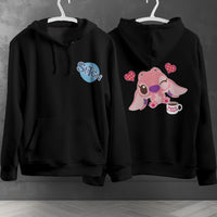 Stitch Hoodie Streetwear Fashion Black Hooded Pullover Personality Sweatshirt