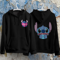 Stitch Hoodie Streetwear Fashion Black Hooded Pullover Personality Sweatshirt