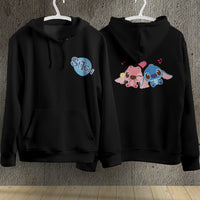 Stitch Hoodie Streetwear Fashion Black Hooded Pullover Personality Sweatshirt