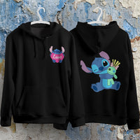 Stitch Hoodie Streetwear Fashion Black Hooded Pullover Personality Sweatshirt