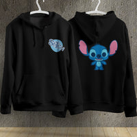 Stitch Hoodie Streetwear Fashion Black Hooded Pullover Personality Sweatshirt