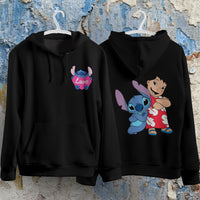 Stitch Hoodie Streetwear Fashion Black Hooded Pullover Personality Sweatshirt