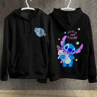 Stitch Hoodie Streetwear Fashion Black Hooded Pullover Personality Sweatshirt