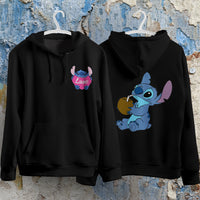 Stitch Hoodie Streetwear Fashion Black Hooded Pullover Personality Sweatshirt