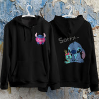 Stitch Hoodie Streetwear Fashion Black Hooded Pullover Personality Sweatshirt