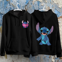 Stitch Hoodie Streetwear Fashion Black Hooded Pullover Personality Sweatshirt