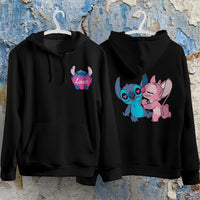 Stitch Hoodie Streetwear Fashion Black Hooded Pullover Personality Sweatshirt