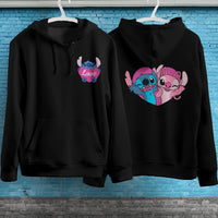 Stitch Hoodie Streetwear Fashion Black Hooded Pullover Personality Sweatshirt