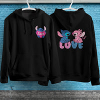 Stitch Hoodie Streetwear Fashion Black Hooded Pullover Personality Sweatshirt