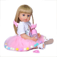 Full Body Soft Silicone Popular Sweet Face Reborn Toddler Baby Girl Doll Birthday Christmas Gift High Quality Doll