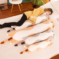 Soft Long Cat Pillow Stuffed Plush Toys Office Nap Pillow Home Comfort Cushion Decor Gift Doll Child