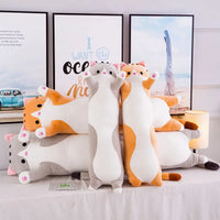 Soft Long Cat Pillow Stuffed Plush Toys Office Nap Pillow Home Comfort Cushion Decor Gift Doll Child