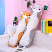 Soft Long Cat Pillow Stuffed Plush Toys Office Nap Pillow Home Comfort Cushion Decor Gift Doll Child