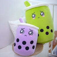 Tea Cup Panda Bubble Tea Pillow Cute Fruit Drink Plush Stuffed Soft Apple Strawberry Milk Tea Kids Gift