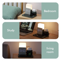 LED Light Bedside Lamp Qi Wireless Charger Dock - Lusy Store LLC 