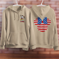 Mickey Mouse Hoodie Vintage White Khaki Hoodie Long Sleeve Hooded Pullover Personality Streetwear