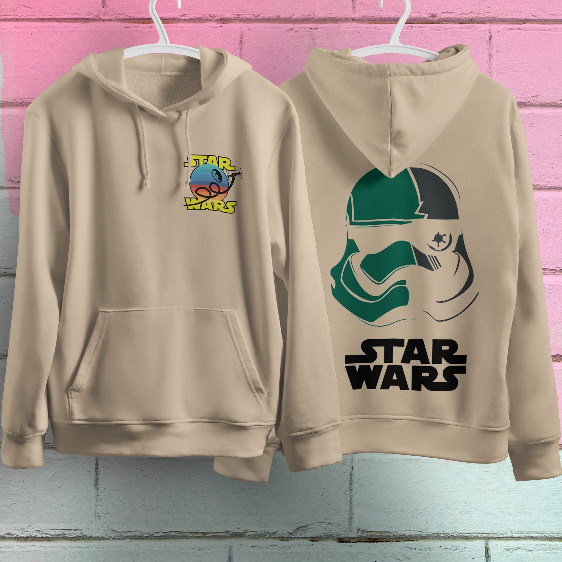 Star Wars Hoodie Vintage White Khaki Hoodie For Mens Womens Hooded Pullover Personality Streetwear