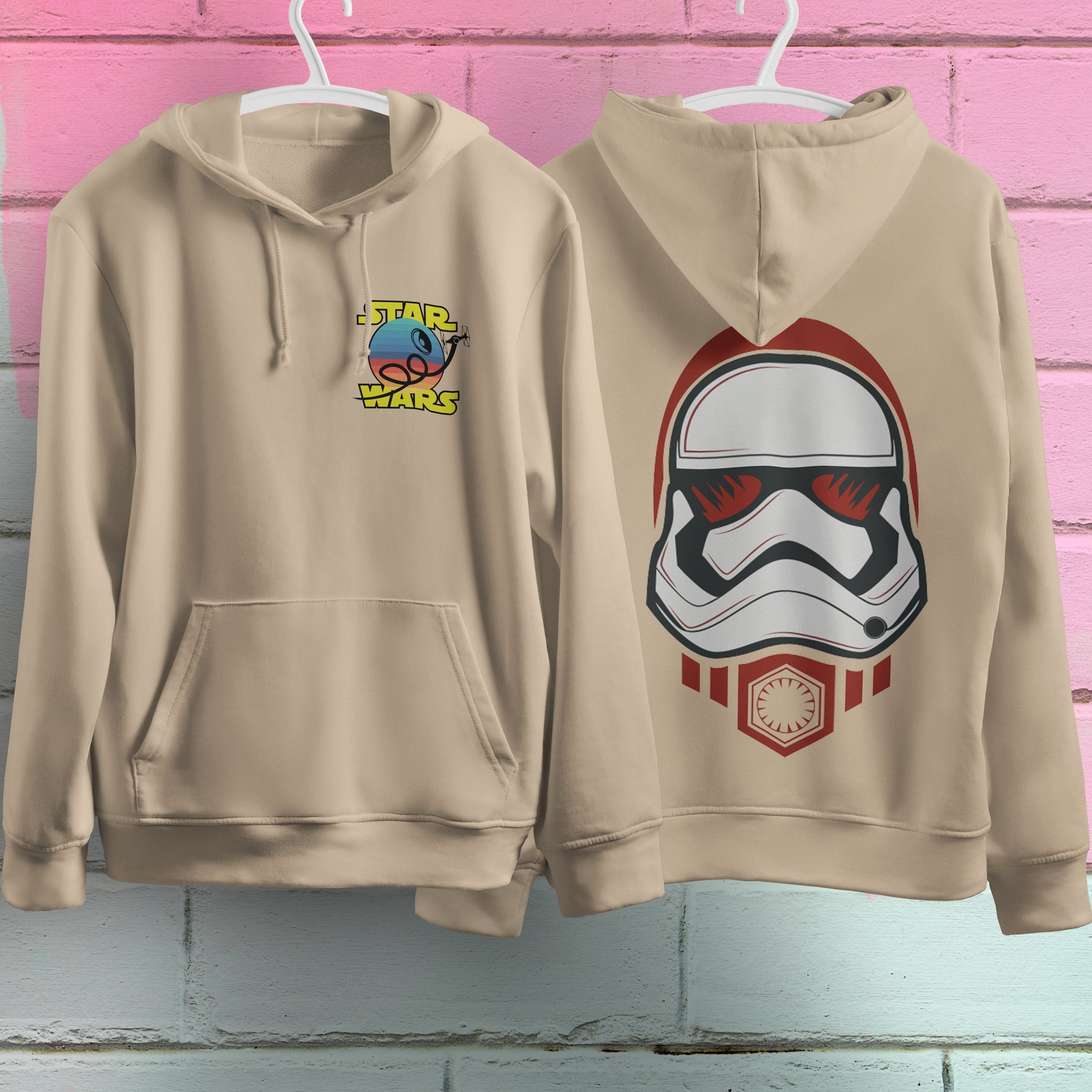 Star Wars Hoodie Vintage White Khaki Hoodie For Mens Womens Hooded Pullover Personality Streetwear