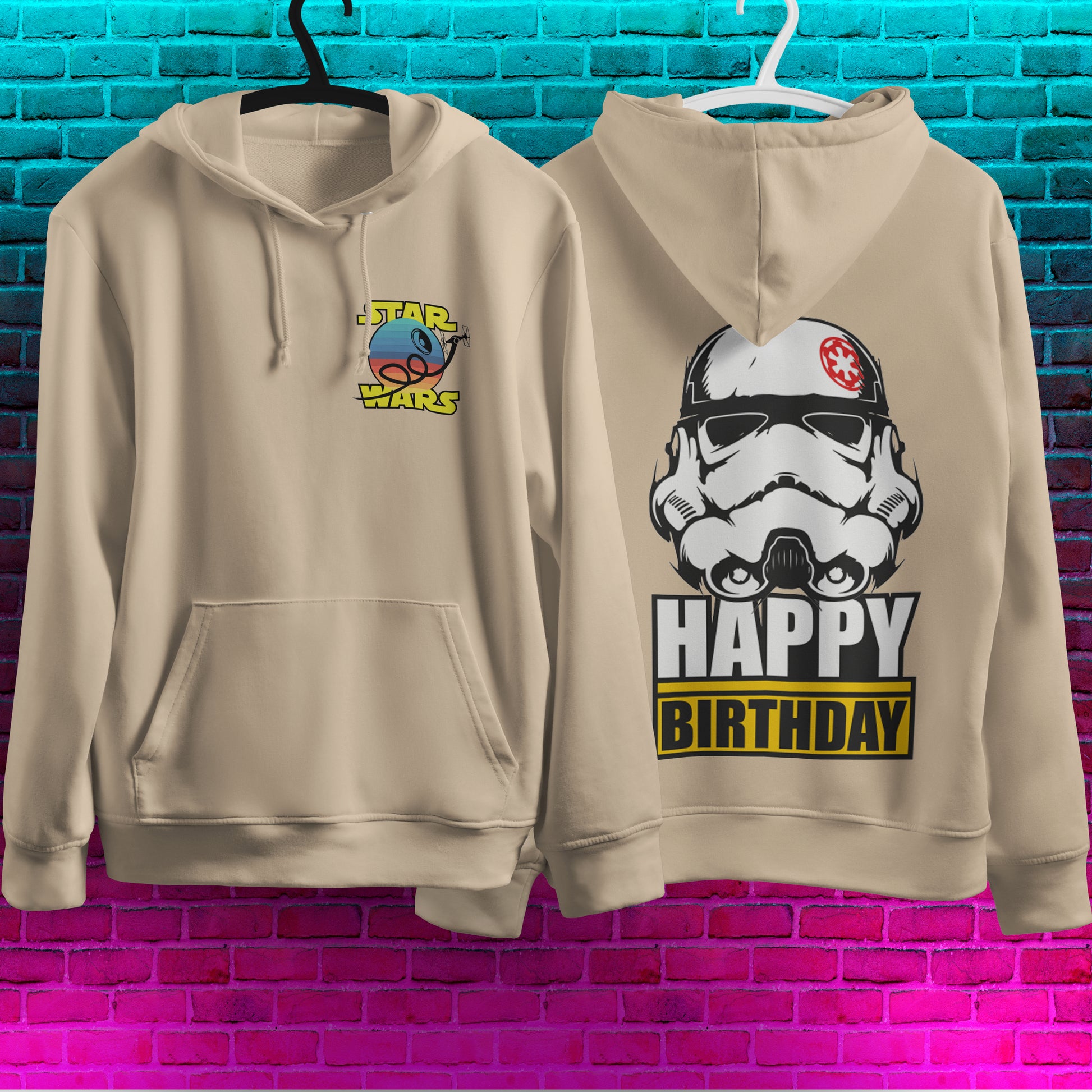 Star Wars Hoodie Vintage White Khaki Hoodie For Mens Womens Hooded Pullover Personality Streetwear