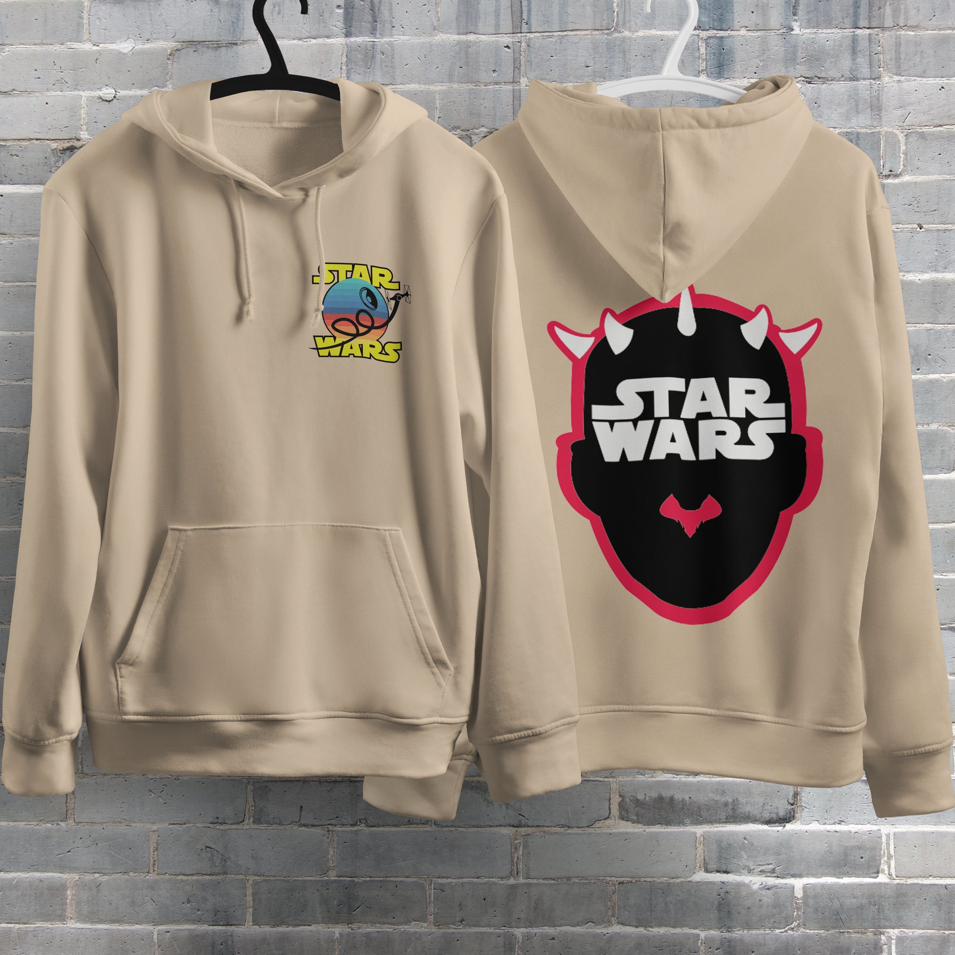 Star Wars Hoodie Vintage White Khaki Hoodie For Mens Womens Hooded Pullover Personality Streetwear